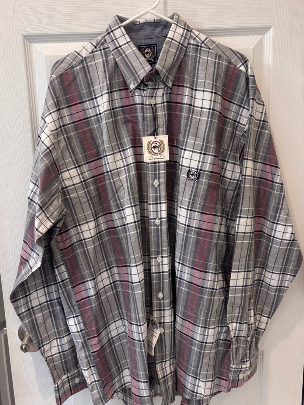 Cinch Gray Plaid Button-Down Shirt